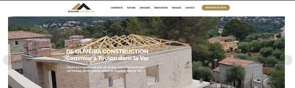 Création du site De Oliveira Construction