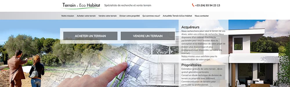 Création du site Terrain Eco Habitat